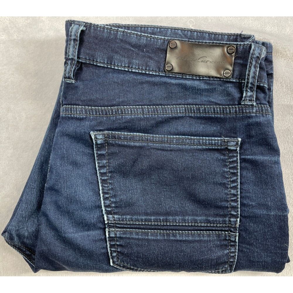 Kenneth Cole Jeans Mens 32x32 Straight Blue Denim‎ Dark Wash Pants